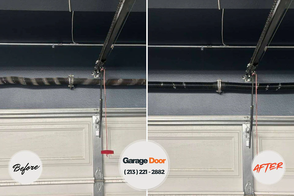 Before and after: garage door repair Butterfield Park, NM